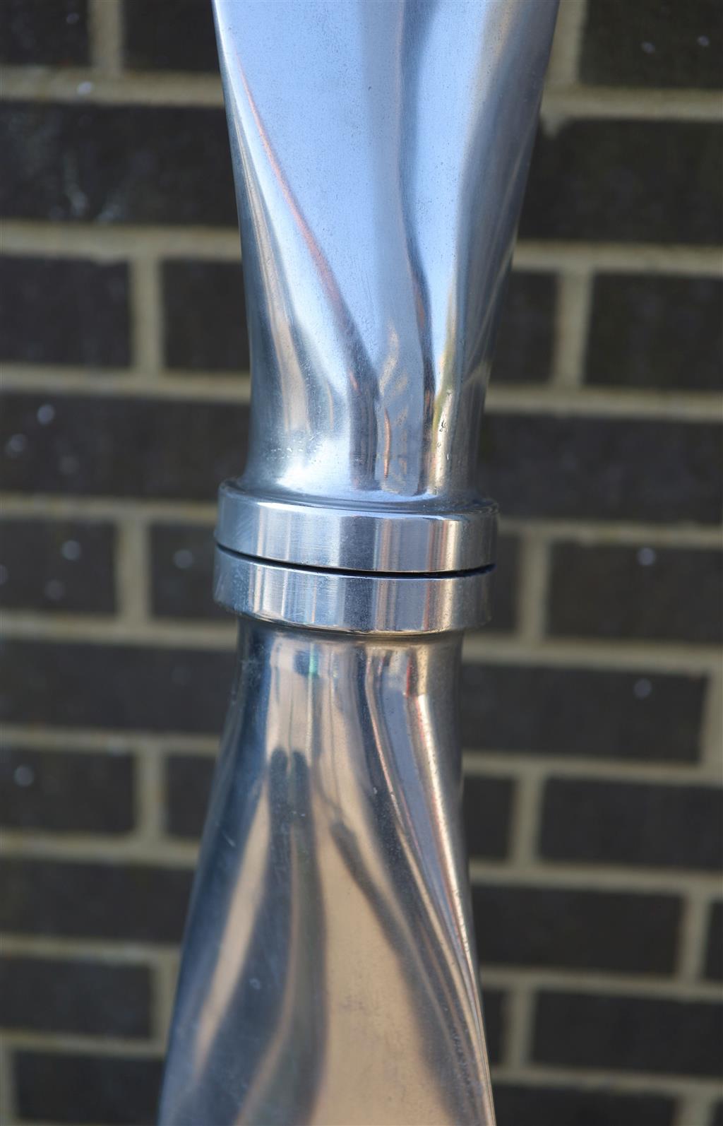 A Hartzell aluminium propeller blade ornament, length 228cm